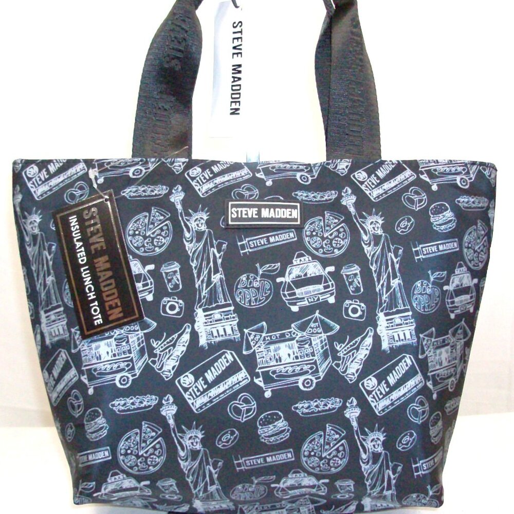 Steve Madden New York Lunch Tote Black NWT!